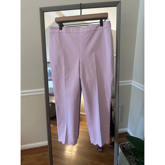 Women's Talbots Chatham Crop Pants Size 10 Lavender Scalloped Hem - Picture 3 of 7